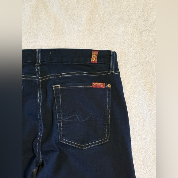 7 For All Mankind Women’s Kimmie Straight Leg Jeans Dark Blue Wash - Size 32 - Picture 5 of 6